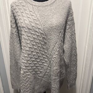 Gray Cable Knit Saks Fifth Avenue Women's Sweater